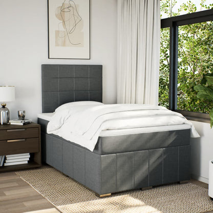 Giroletto a Molle con Materasso Grigio Scuro 120x200 cm Tessuto | homemem39