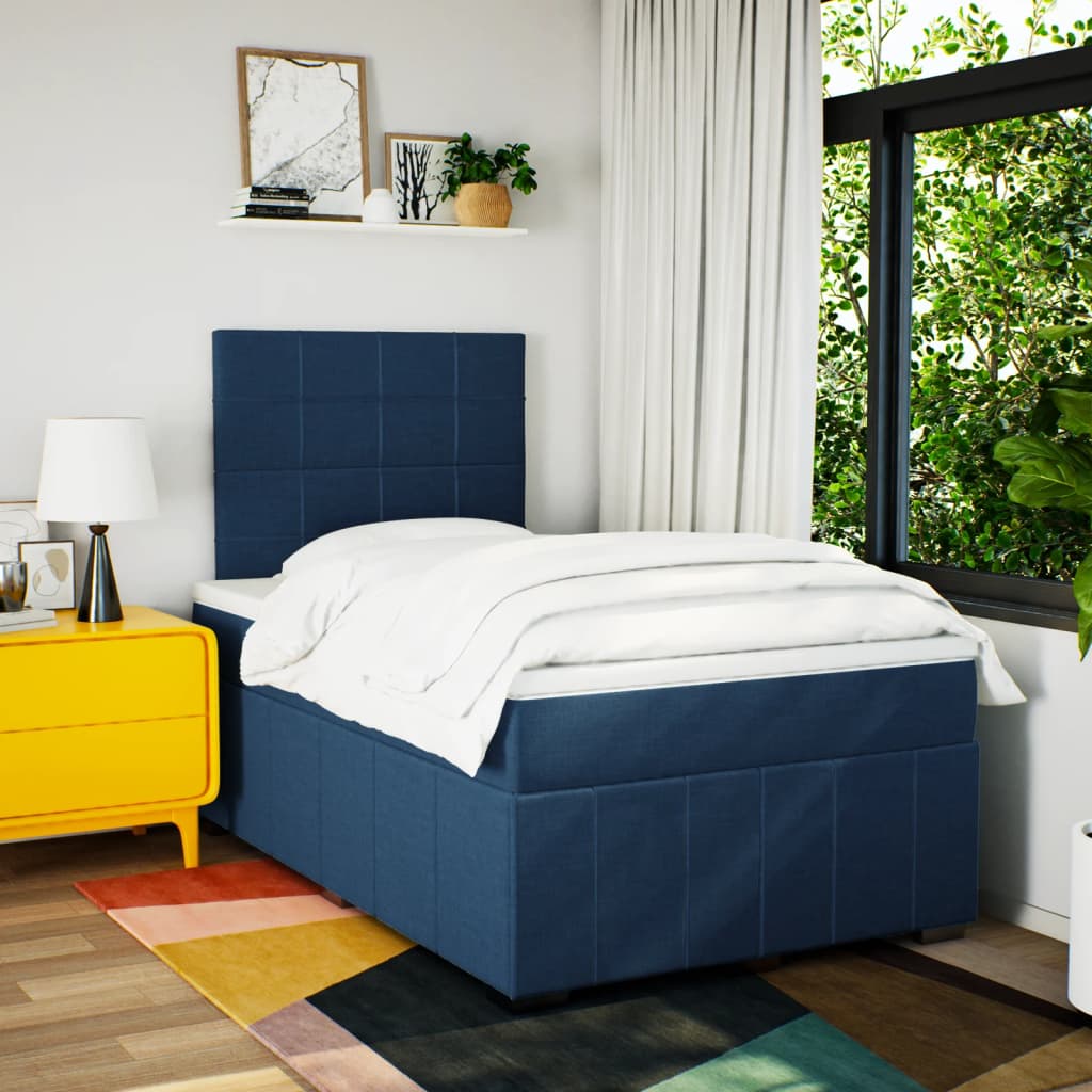 Giroletto a Molle con Materasso Blu 120x200 cm in Tessuto | homemem39