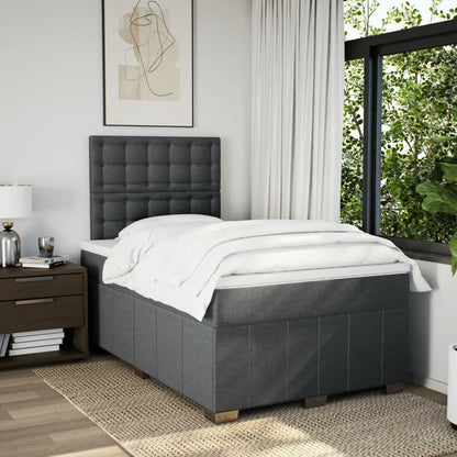 Giroletto a Molle con Materasso Grigio Scuro 120x200 cm Tessuto | homemem39