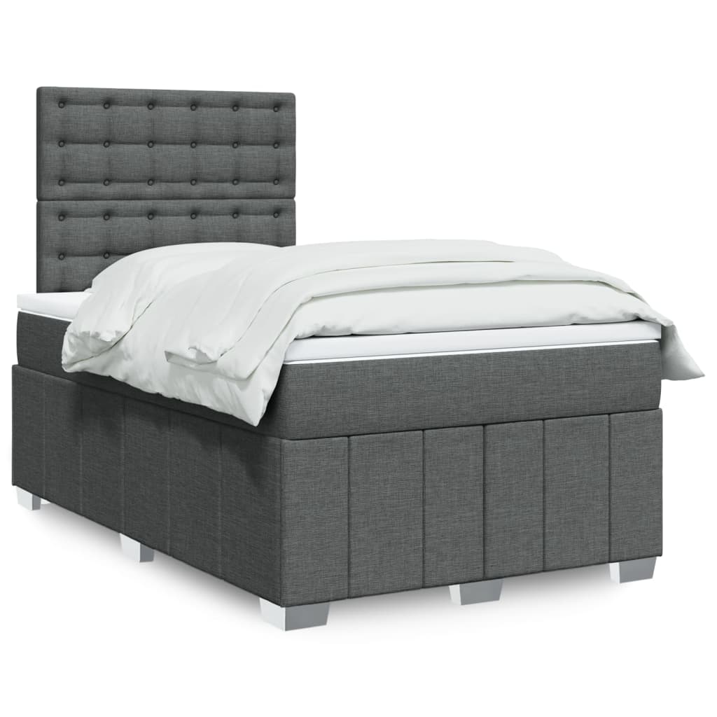 Giroletto a Molle con Materasso Grigio Scuro 120x200 cm Tessuto | homemem39