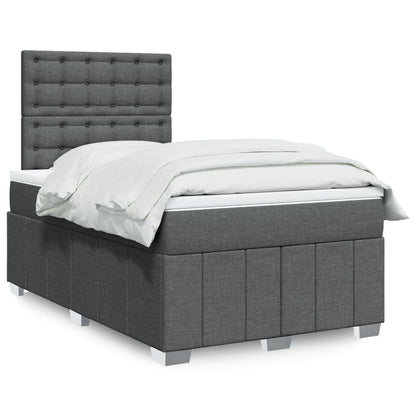 Giroletto a Molle con Materasso Grigio Scuro 120x200 cm Tessuto | homemem39