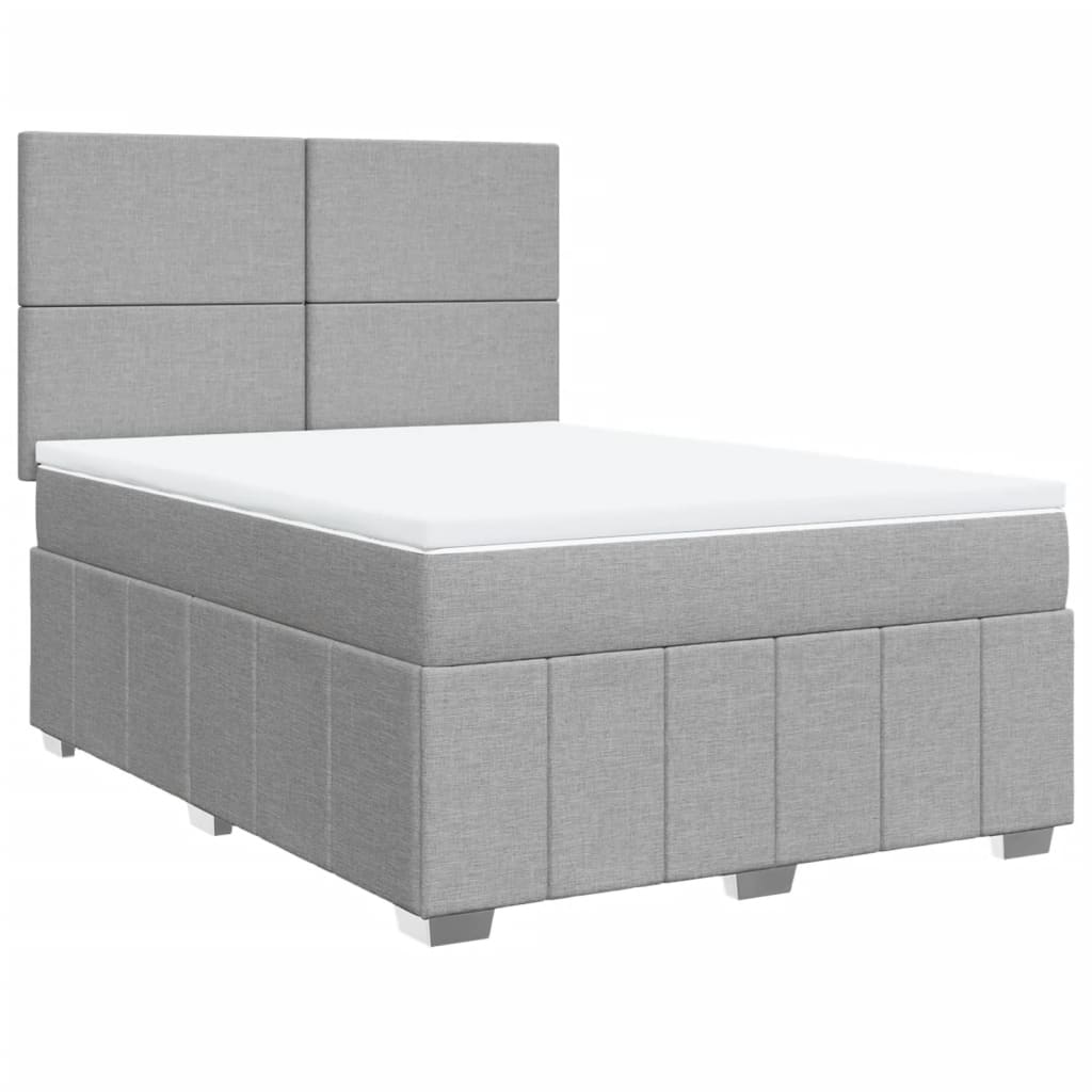 Giroletto a Molle con Materasso Grigio Chiaro 140x190cm Tessuto | homemem39