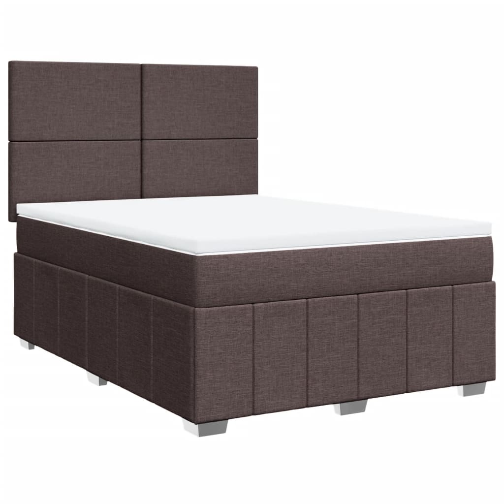 Giroletto a Molle con Materasso Marrone Scuro 140x190cm Tessuto | homemem39