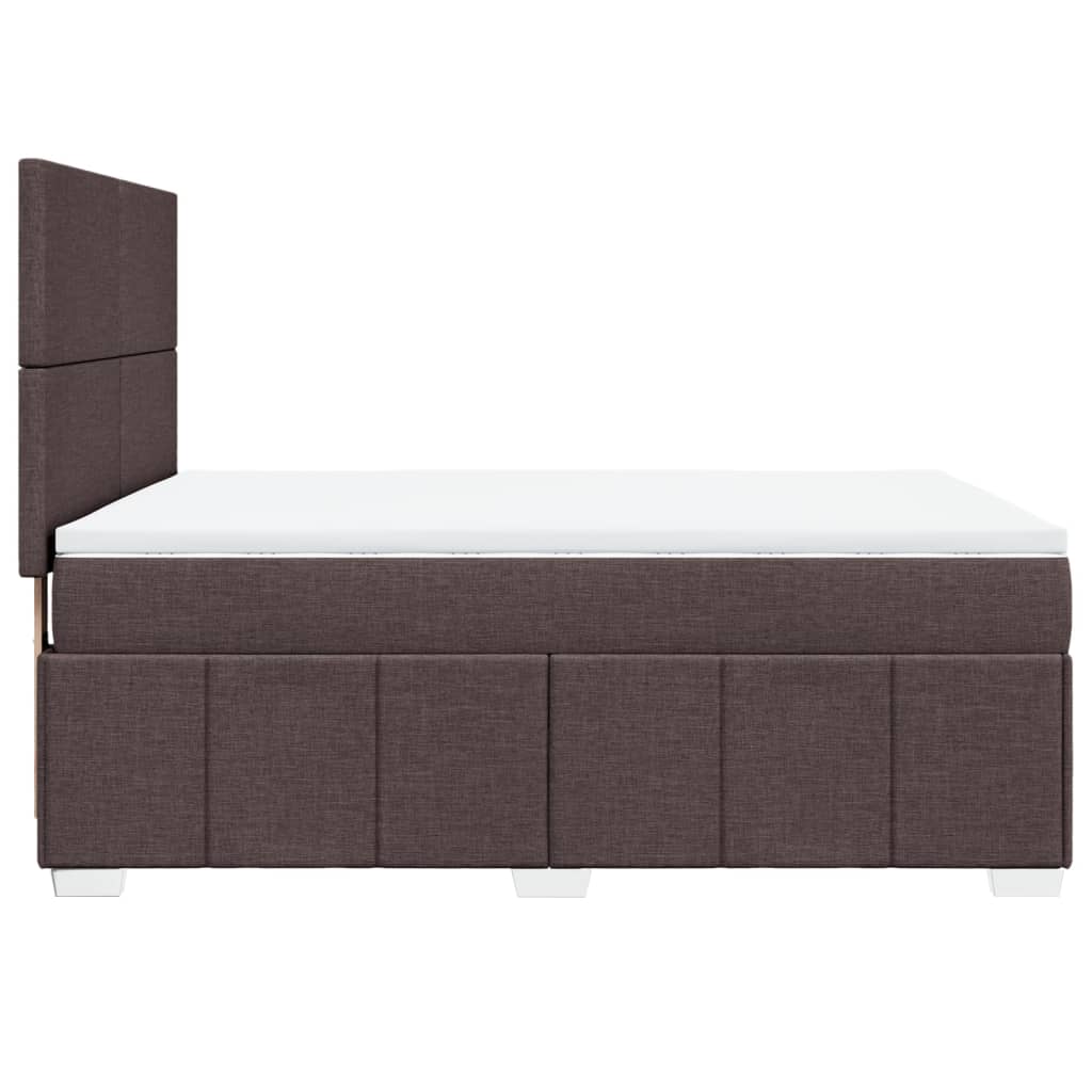 Giroletto a Molle con Materasso Marrone Scuro 140x190cm Tessuto | homemem39