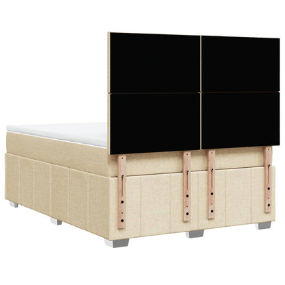 Giroletto a Molle con Materasso Crema 140x19 cm in Tessuto | homemem39