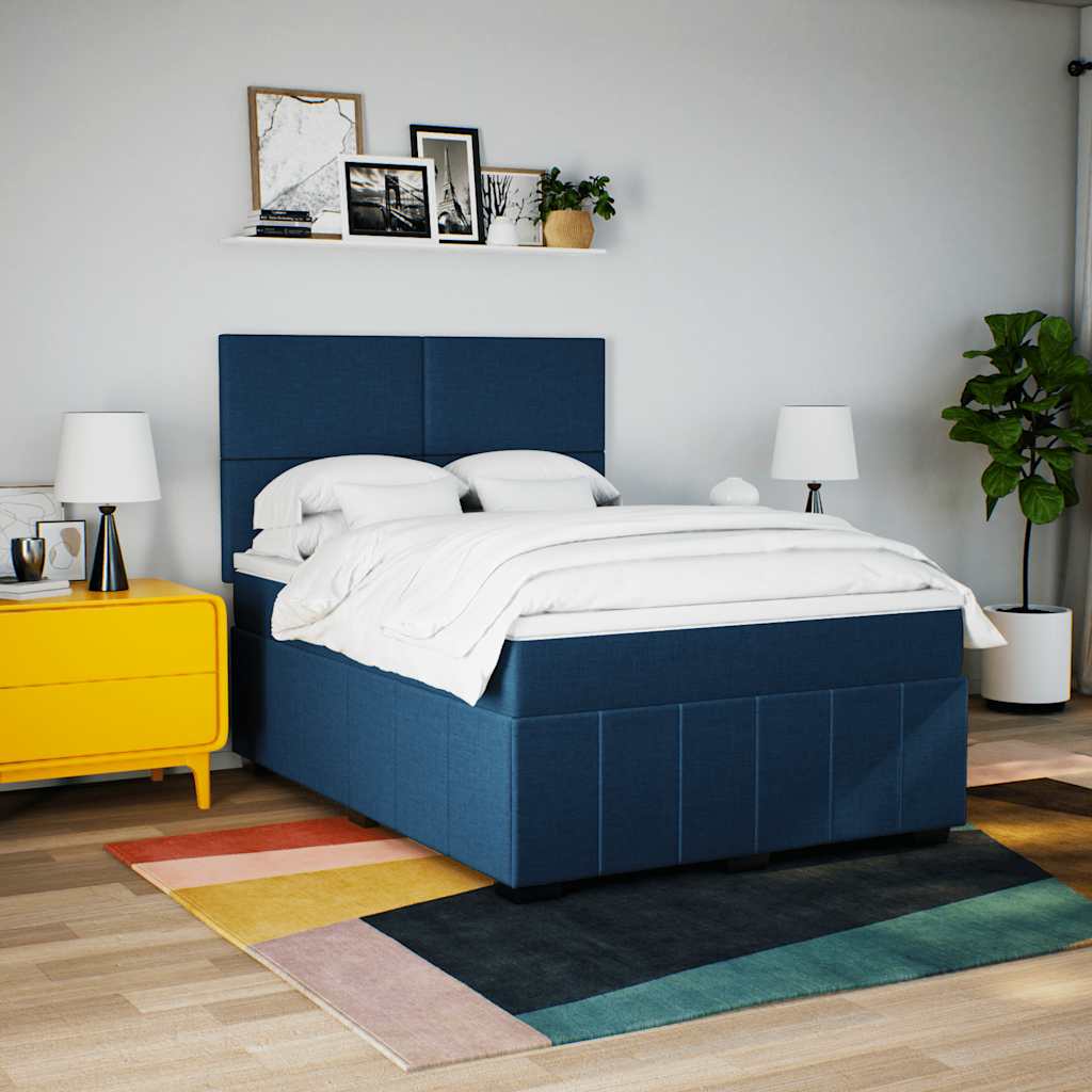 Giroletto a Molle con Materasso Blu 140x190 cm in Tessuto | homemem39
