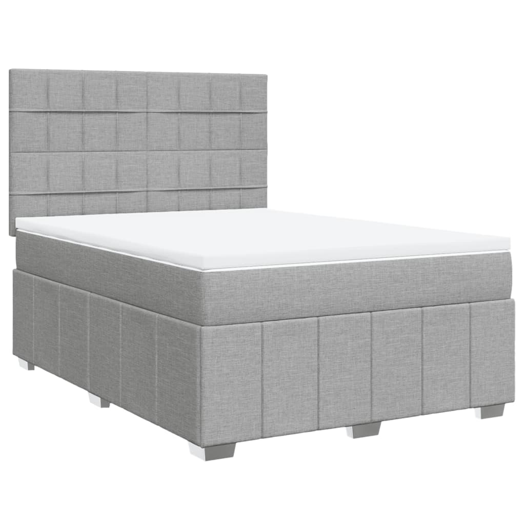 Giroletto a Molle con Materasso Grigio Chiaro 140x190cm Tessuto | homemem39