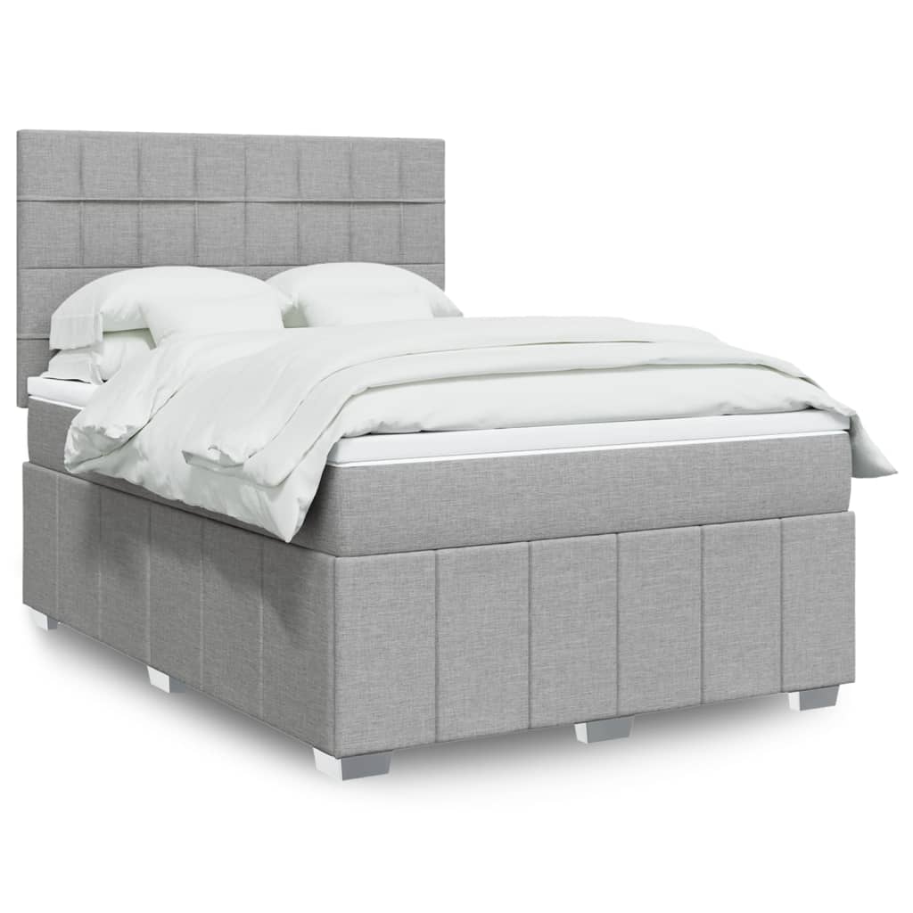 Giroletto a Molle con Materasso Grigio Chiaro 140x190cm Tessuto | homemem39