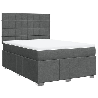 Giroletto a Molle con Materasso Grigio Scuro 140x190 cm Tessuto | homemem39
