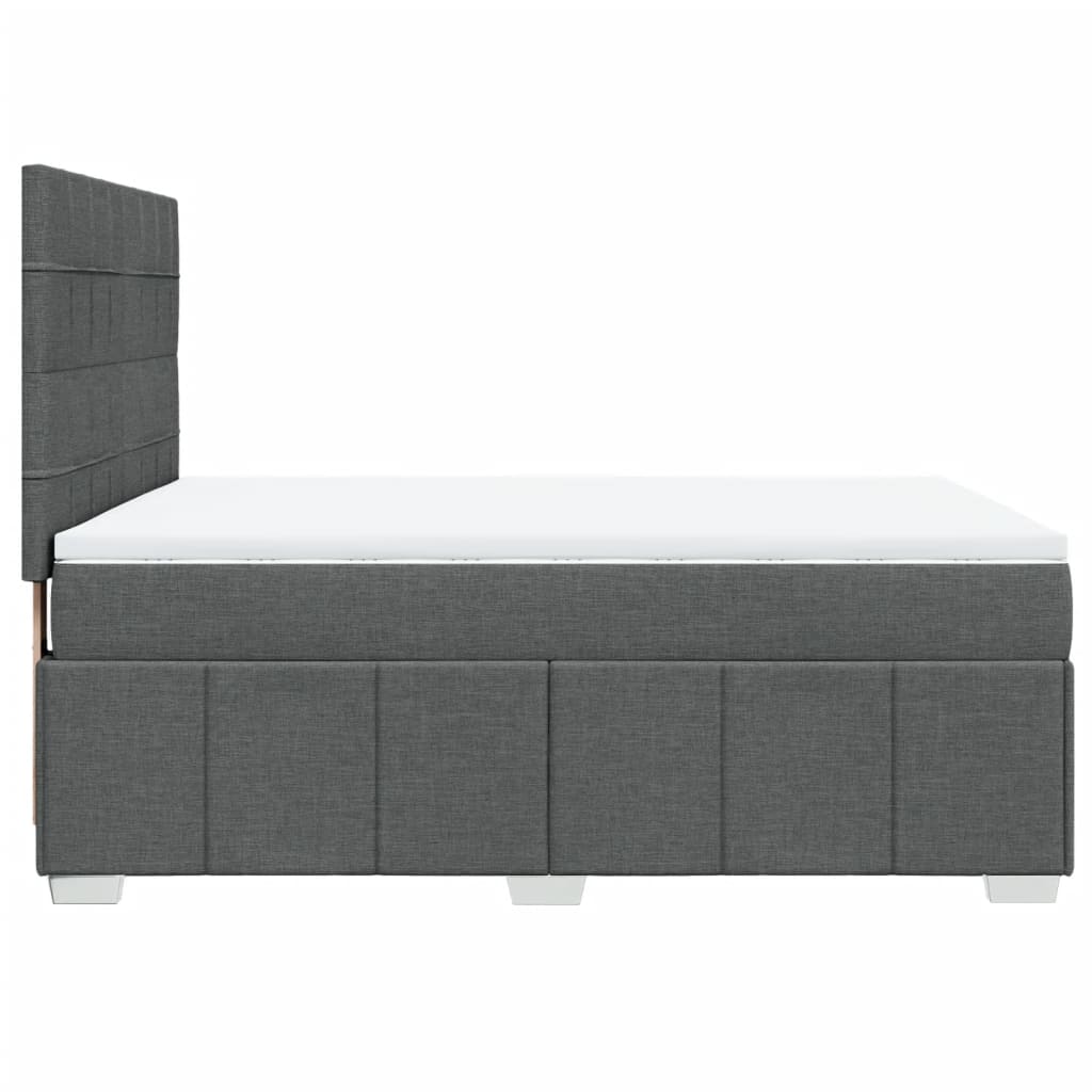 Giroletto a Molle con Materasso Grigio Scuro 140x190 cm Tessuto | homemem39