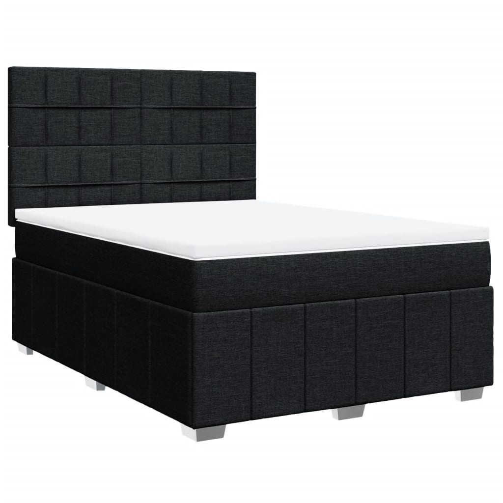 Giroletto a Molle con Materasso Nero 140x190 cm in Tessuto | homemem39