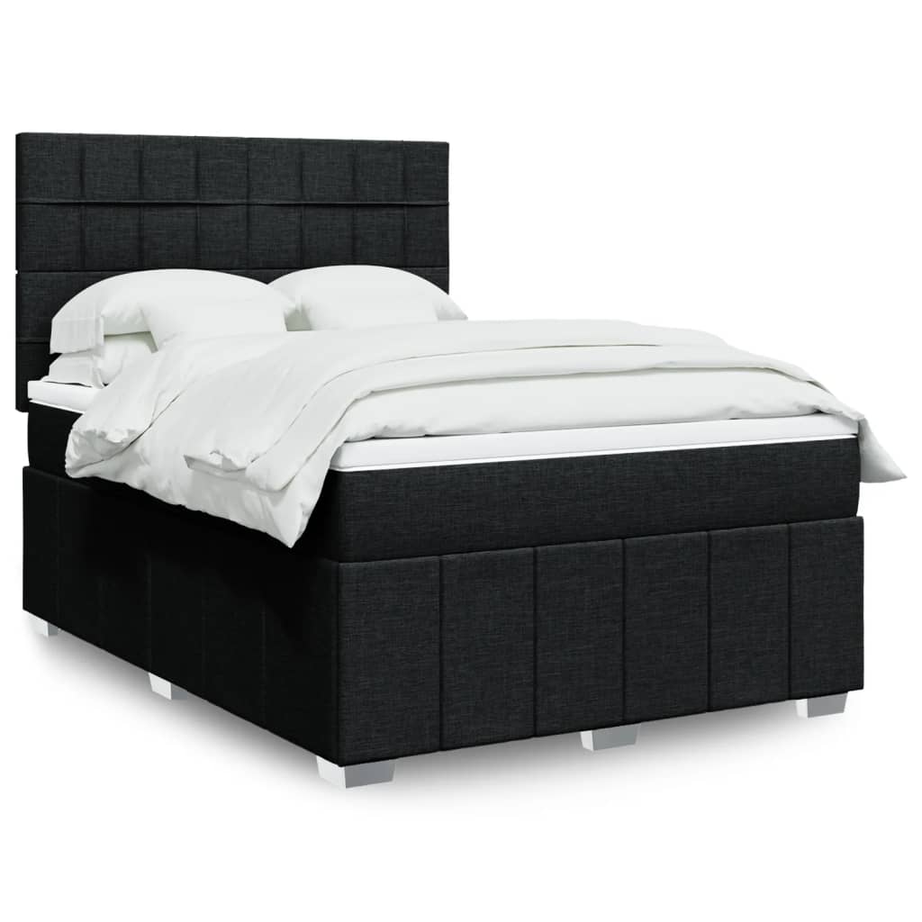 Giroletto a Molle con Materasso Nero 140x190 cm in Tessuto | homemem39