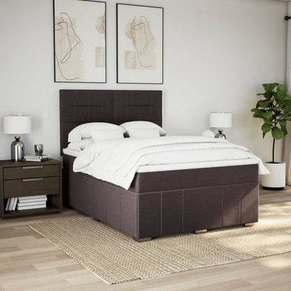 Giroletto a Molle con Materasso Marrone Scuro 140x190cm Tessuto | homemem39