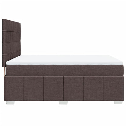 Giroletto a Molle con Materasso Marrone Scuro 140x190cm Tessuto | homemem39