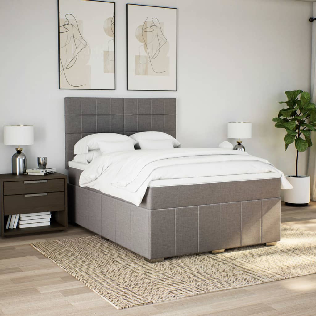 Giroletto a Molle con Materasso Tortora 140x190 cm in Tessuto | homemem39