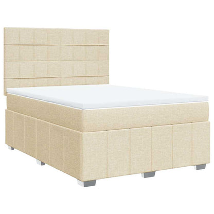 Giroletto a Molle con Materasso Crema 140x19 cm in Tessuto | homemem39