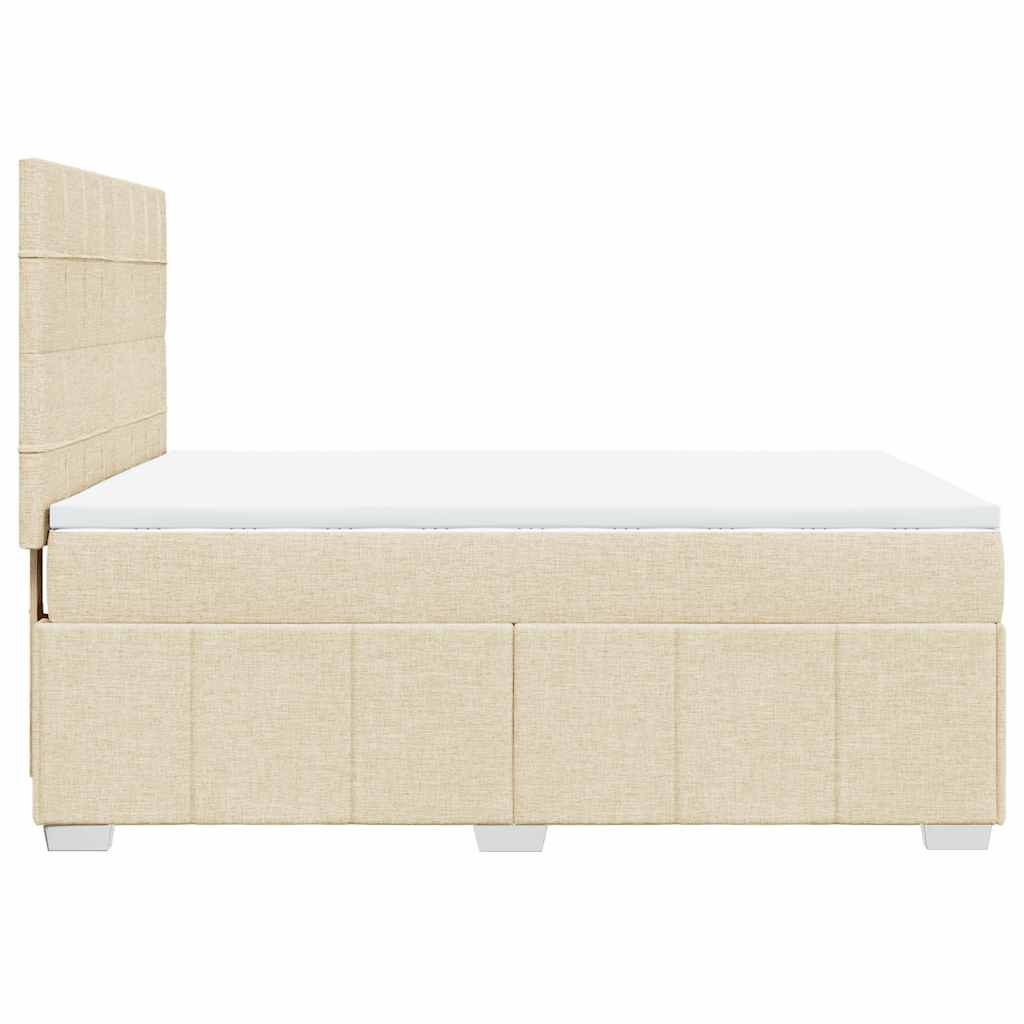 Giroletto a Molle con Materasso Crema 140x19 cm in Tessuto | homemem39