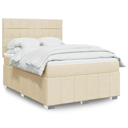 Giroletto a Molle con Materasso Crema 140x19 cm in Tessuto | homemem39