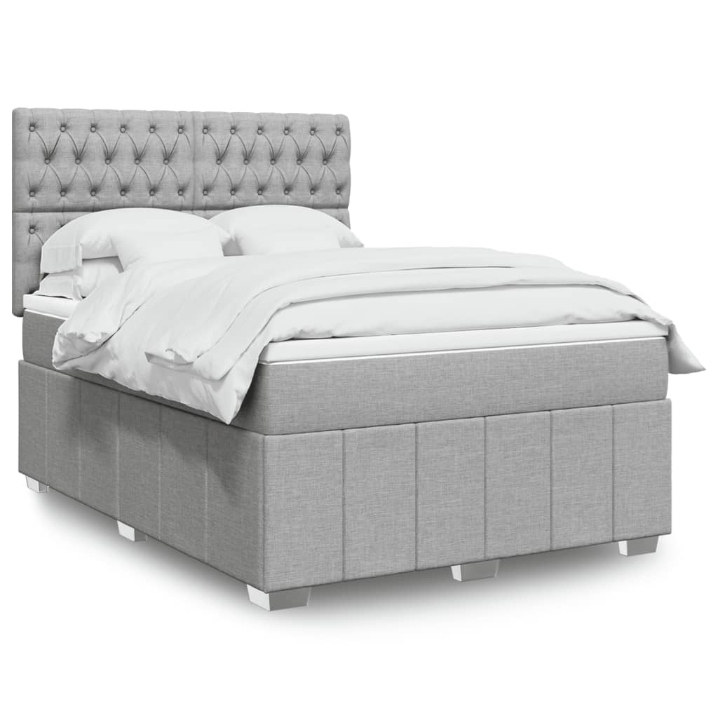 Giroletto a Molle con Materasso Grigio Chiaro 140x190cm Tessuto | homemem39