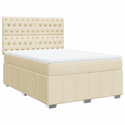 Giroletto a Molle con Materasso Crema 140x19 cm in Tessuto | homemem39