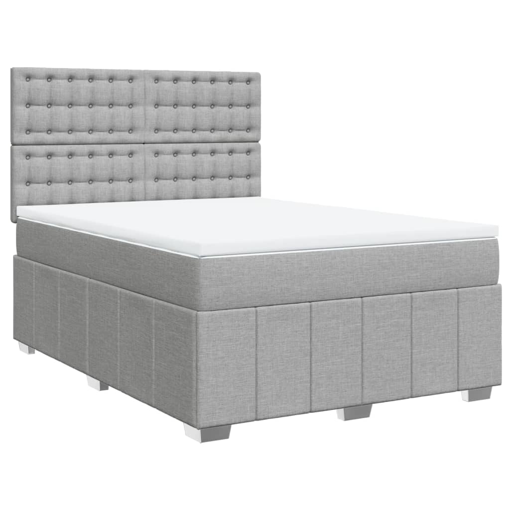 Giroletto a Molle con Materasso Grigio Chiaro 140x190cm Tessuto | homemem39