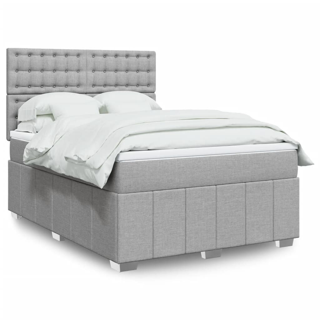 Giroletto a Molle con Materasso Grigio Chiaro 140x190cm Tessuto | homemem39