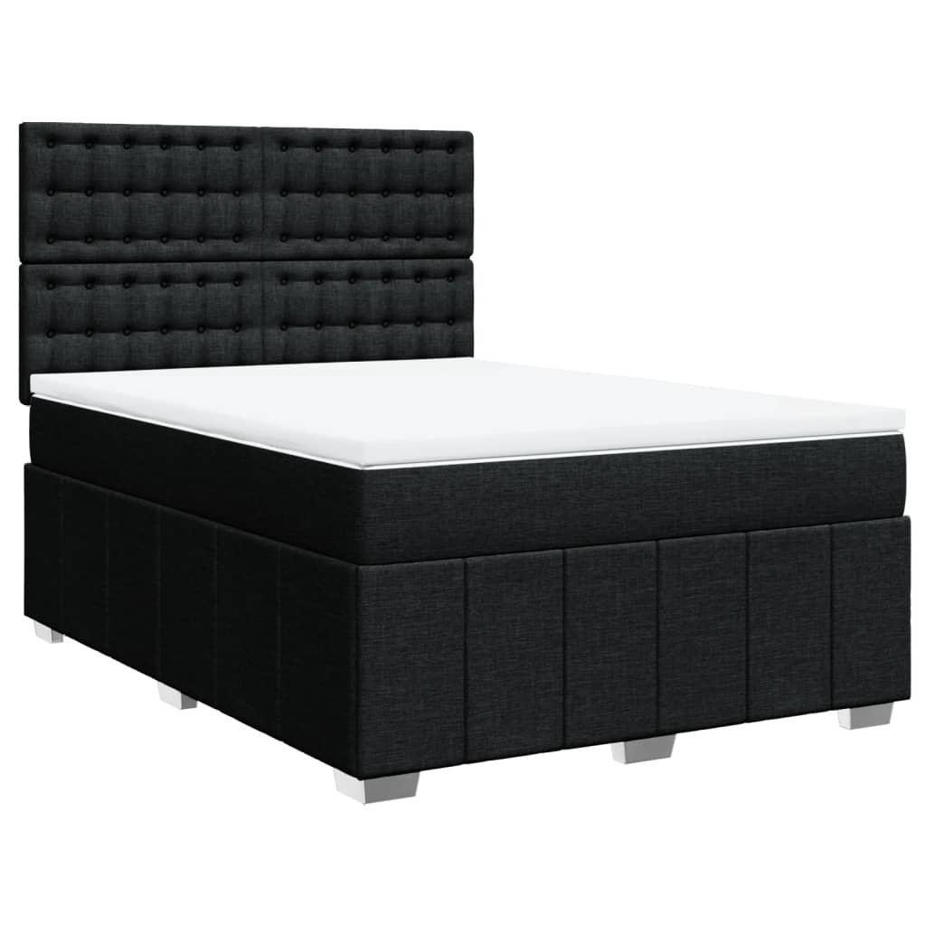 Giroletto a Molle con Materasso Nero 140x190 cm in Tessuto | homemem39