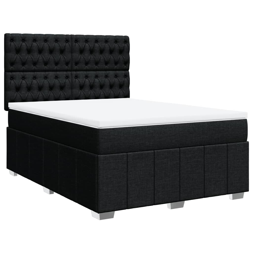 Giroletto a Molle con Materasso Nero 140x200 cm in Tessuto | homemem39