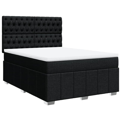 Giroletto a Molle con Materasso Nero 140x200 cm in Tessuto | homemem39