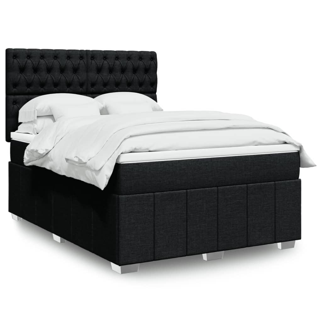 Giroletto a Molle con Materasso Nero 140x200 cm in Tessuto | homemem39