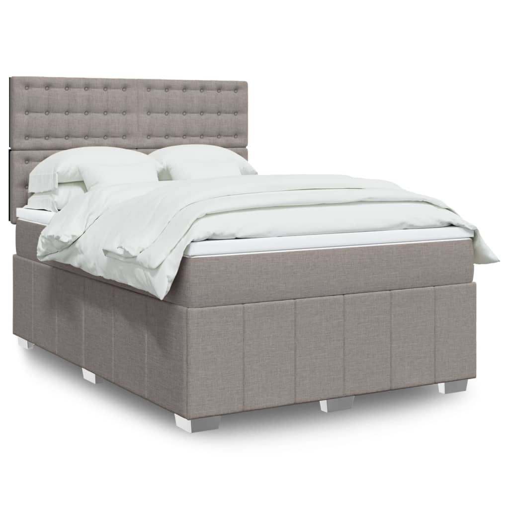 Giroletto a Molle con Materasso Tortora 140x200 cm in Tessuto | homemem39