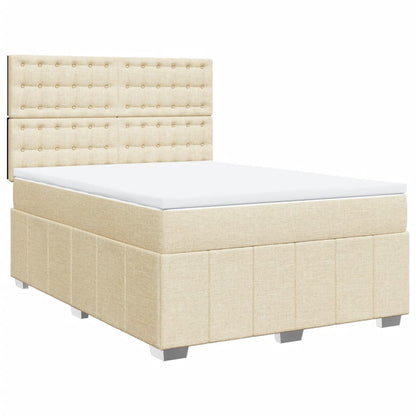 Giroletto a Molle con Materasso Crema 140x200 cm in Tessuto | homemem39