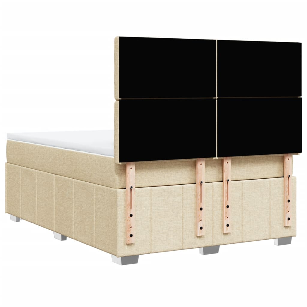 Giroletto a Molle con Materasso Crema 140x200 cm in Tessuto | homemem39