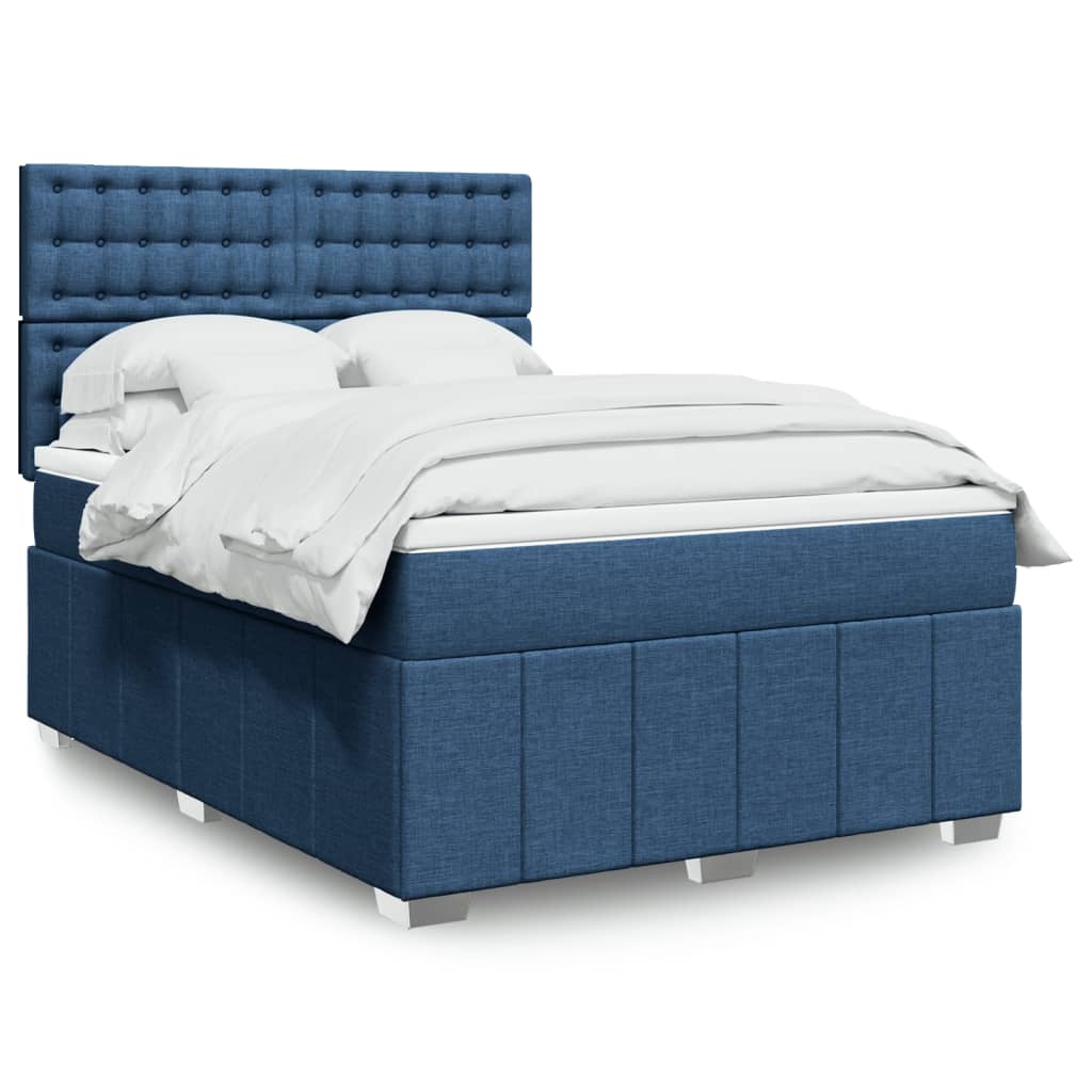 Giroletto a Molle con Materasso Blu 140x200 cm in Tessuto | homemem39