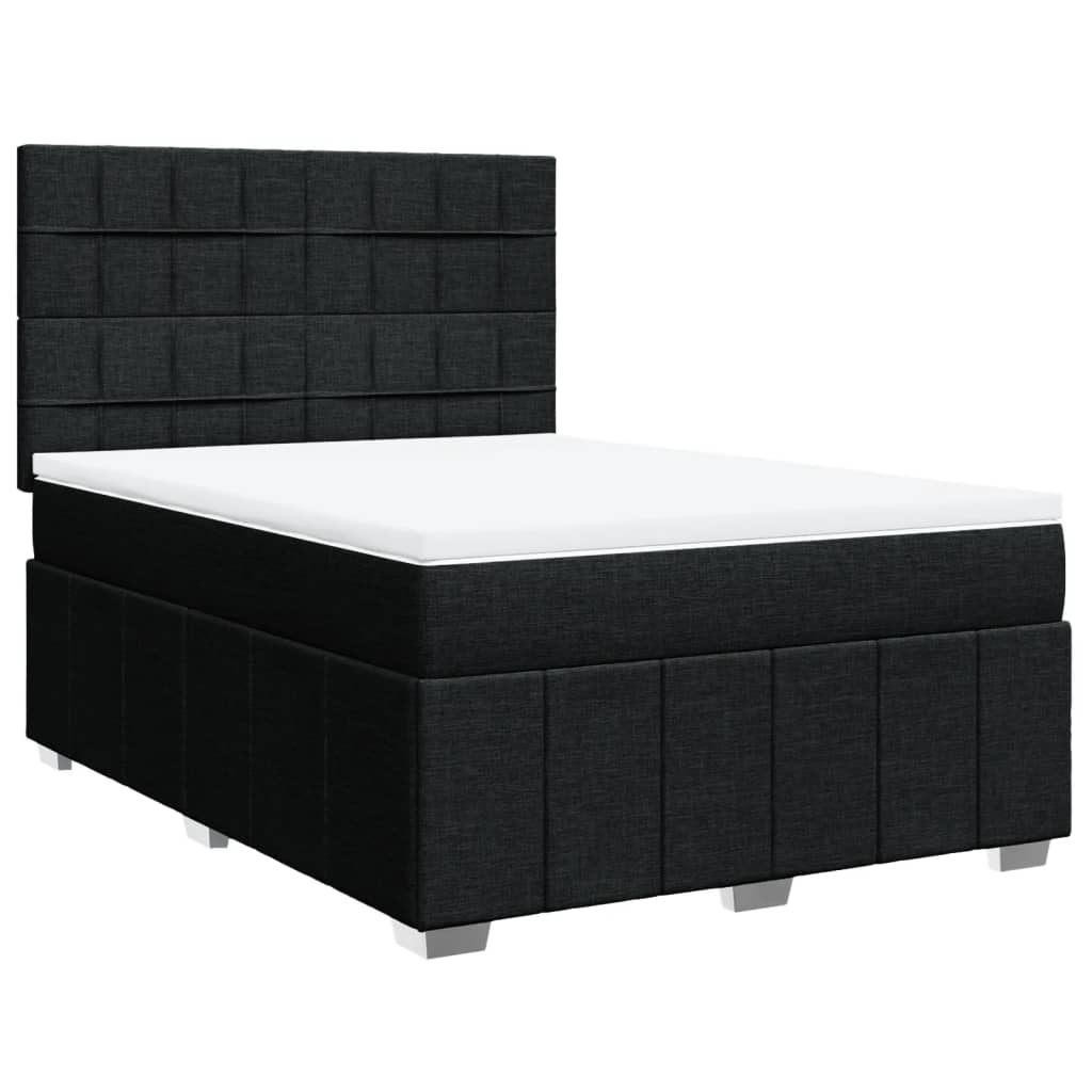 Giroletto a Molle con Materasso Nero 160x200 cm in Tessuto | homemem39
