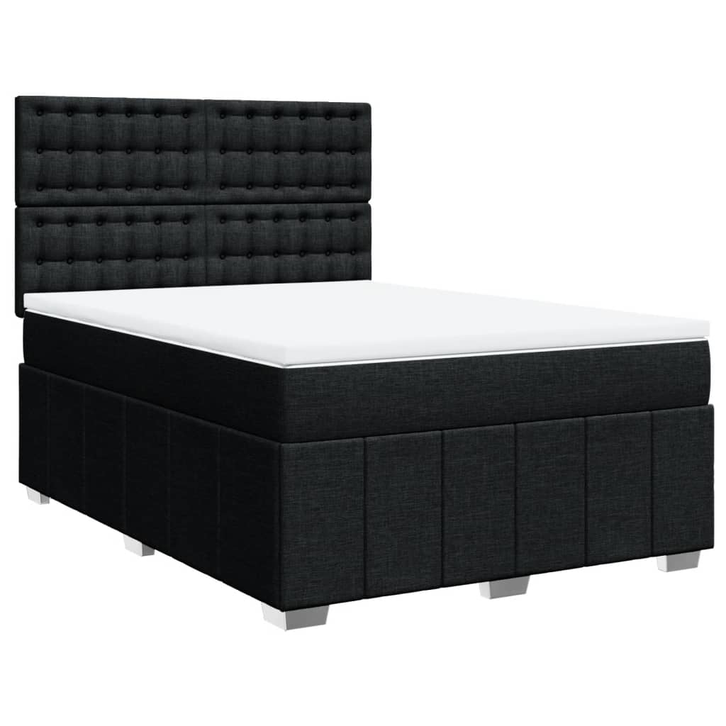 Giroletto a Molle con Materasso Nero 160x200 cm in Tessuto | homemem39