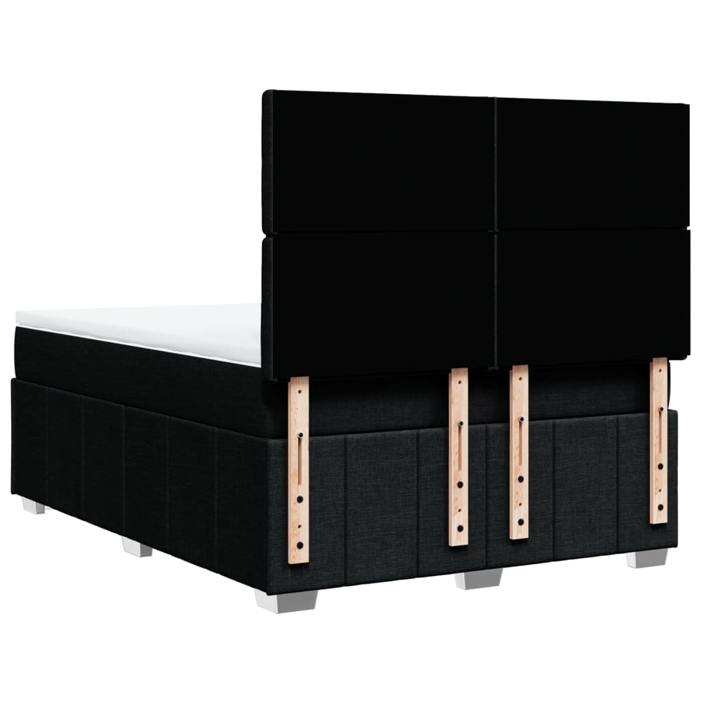 Giroletto a Molle con Materasso Nero 160x200 cm in Tessuto | homemem39