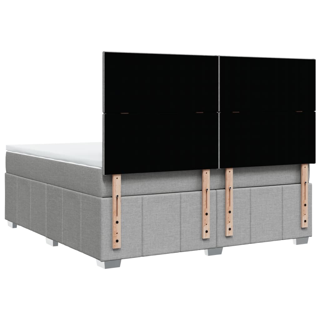 Giroletto a Molle con Materasso Grigio Chiaro180x200 cm Tessuto - homemem39