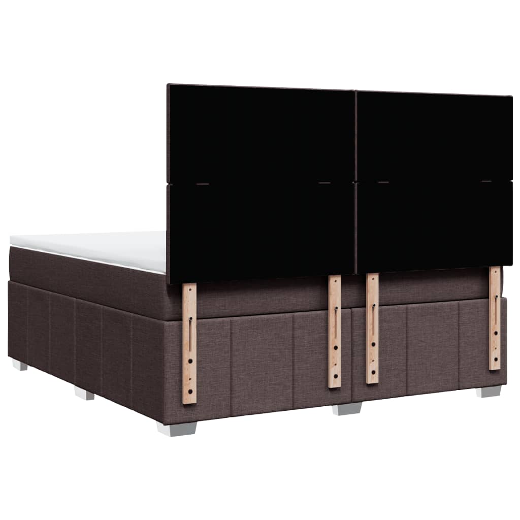 Giroletto a Molle con Materasso Marrone Scuro 180x200cm Tessuto | homemem39