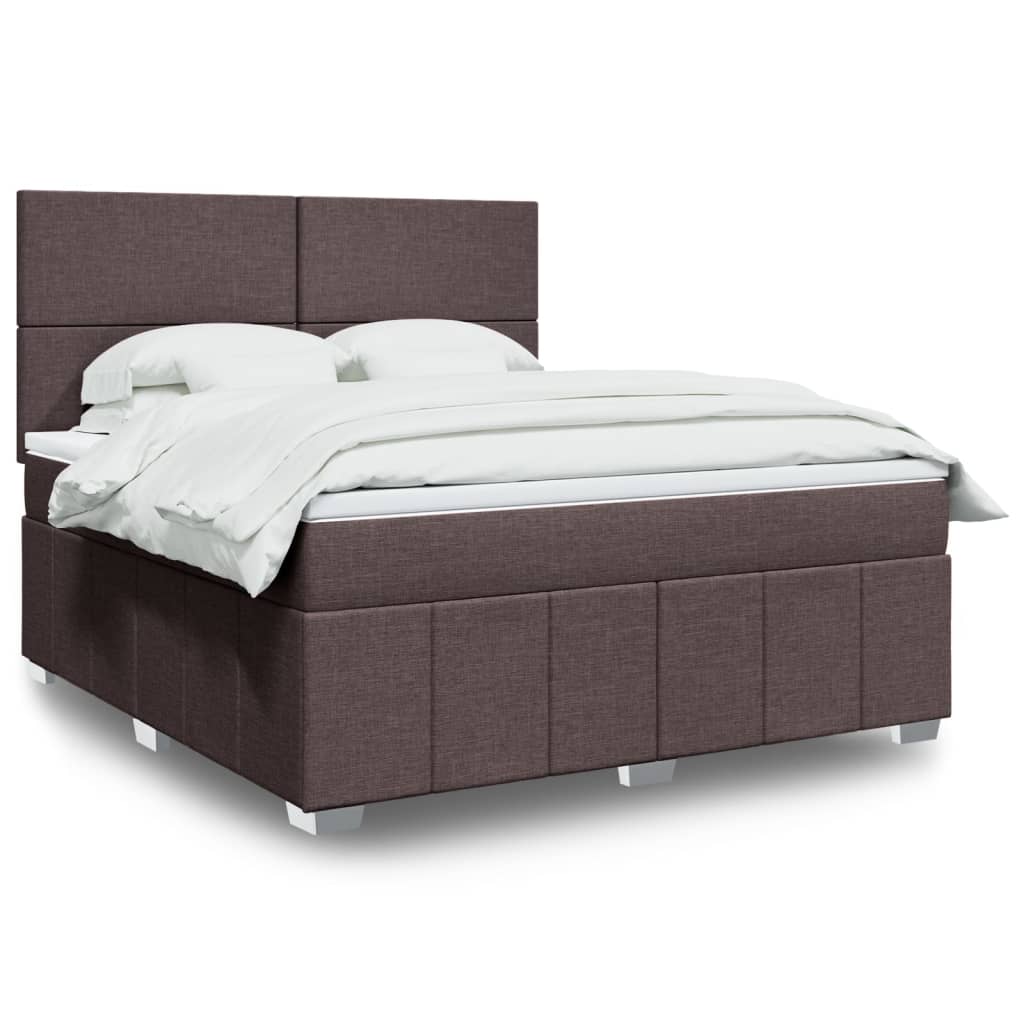 Giroletto a Molle con Materasso Marrone Scuro 180x200cm Tessuto | homemem39