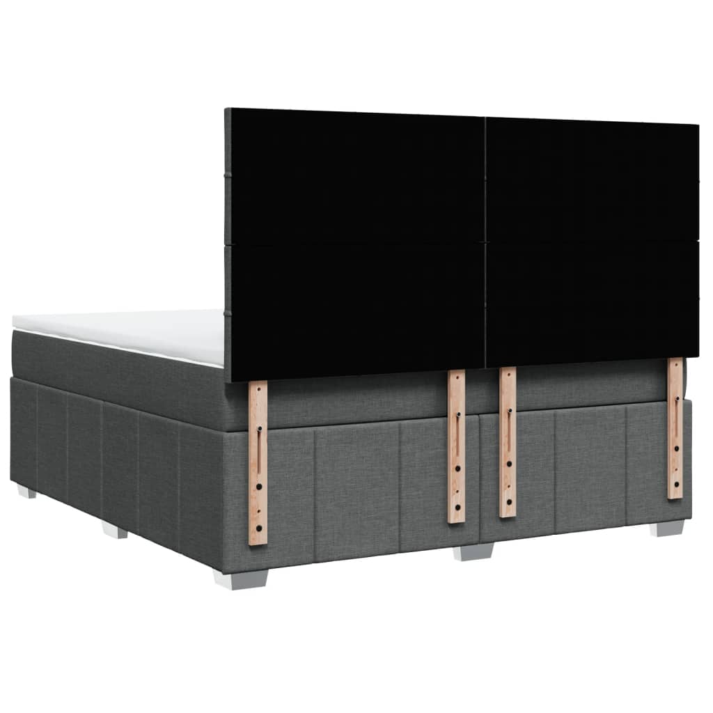 Giroletto a Molle con Materasso Grigio Scuro 180x200 cm Tessuto - homemem39