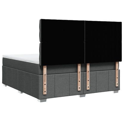 Giroletto a Molle con Materasso Grigio Scuro 180x200 cm Tessuto - homemem39