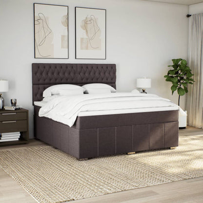 Giroletto a Molle con Materasso Marrone Scuro 180x200cm Tessuto | homemem39