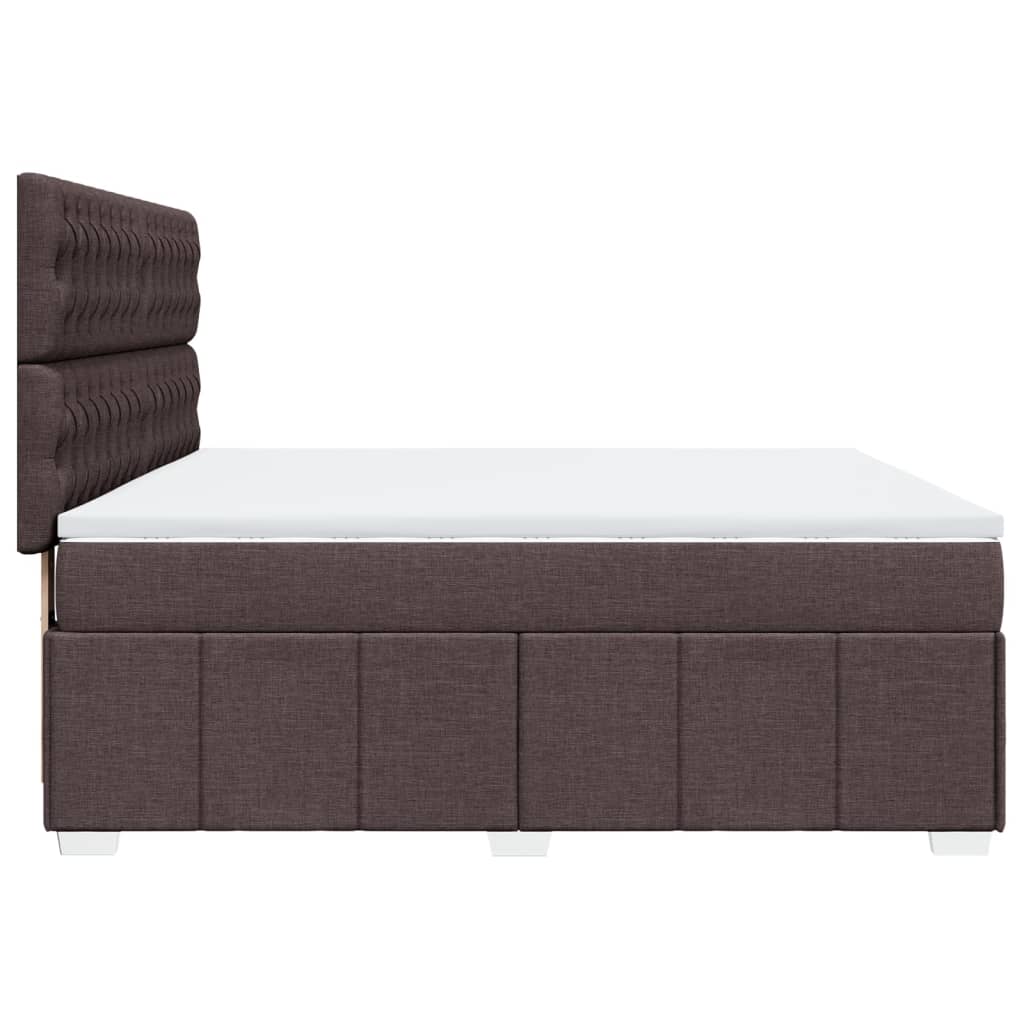 Giroletto a Molle con Materasso Marrone Scuro 180x200cm Tessuto | homemem39