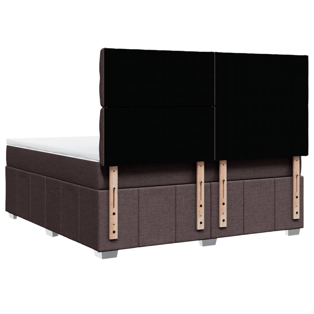 Giroletto a Molle con Materasso Marrone Scuro 180x200cm Tessuto | homemem39