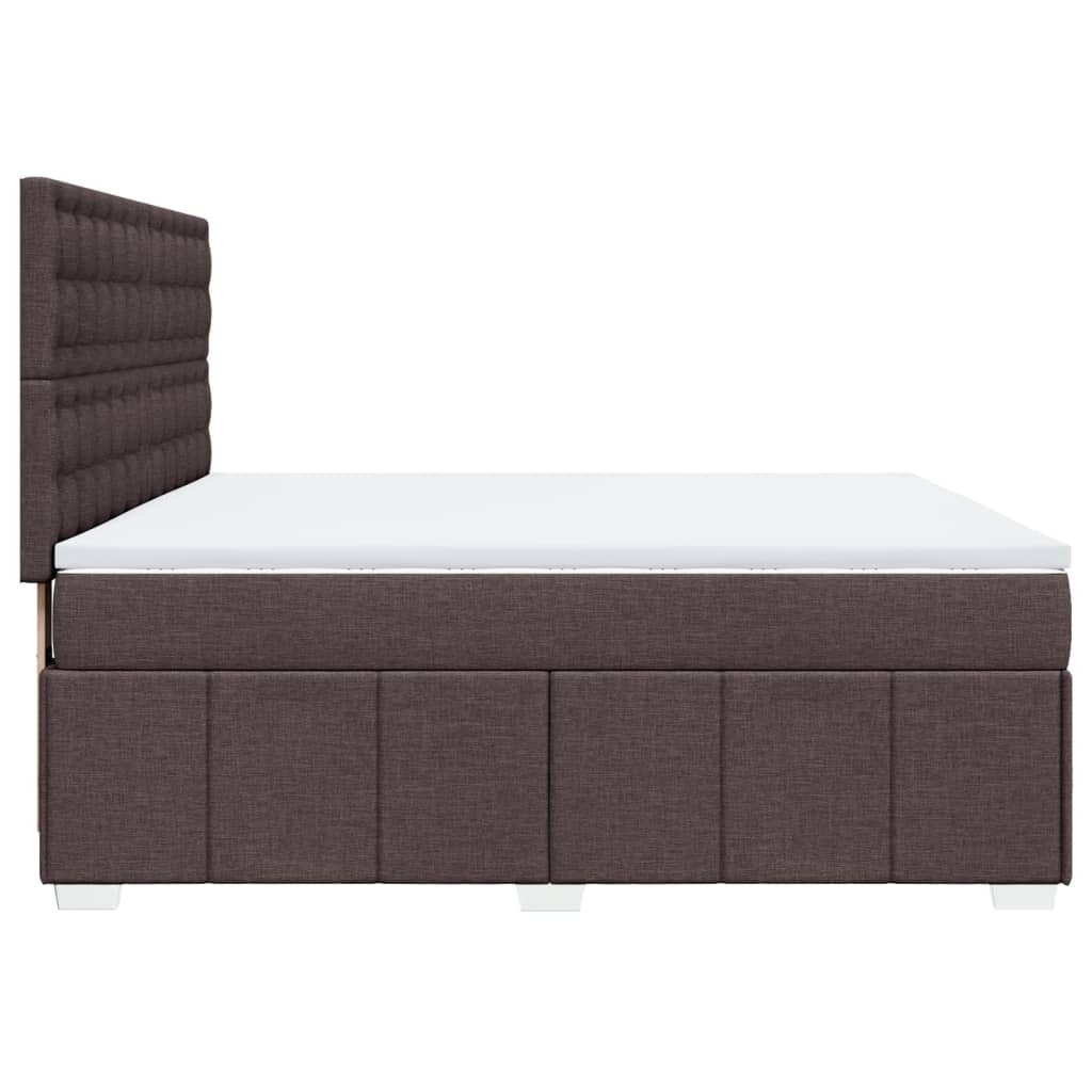Giroletto a Molle con Materasso Marrone Scuro 180x200cm Tessuto | homemem39