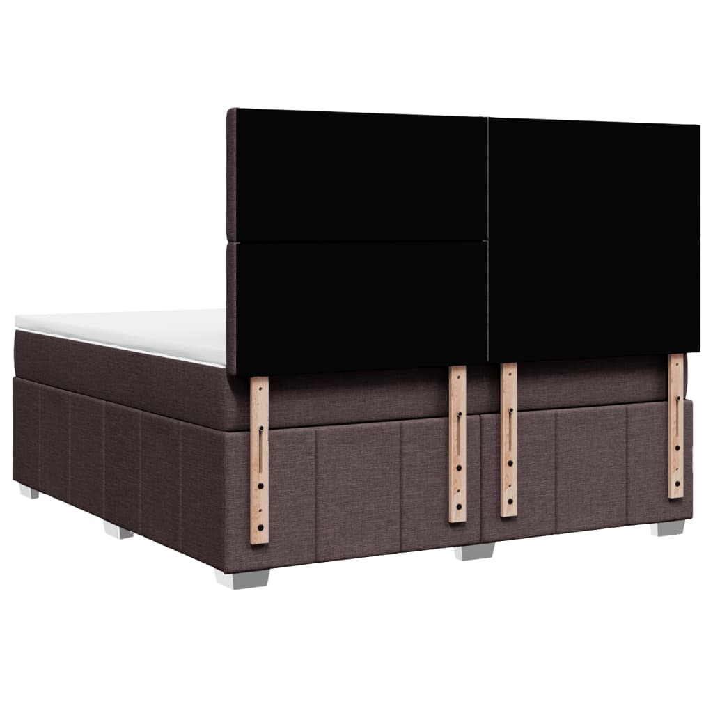 Giroletto a Molle con Materasso Marrone Scuro 180x200cm Tessuto | homemem39