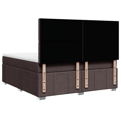 Giroletto a Molle con Materasso Marrone Scuro 180x200cm Tessuto | homemem39
