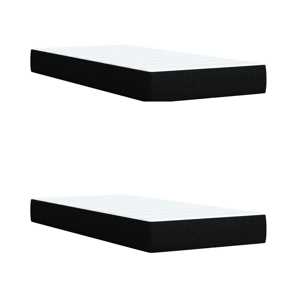 Giroletto a Molle con Materasso Nero 200x200 cm in Tessuto - homemem39