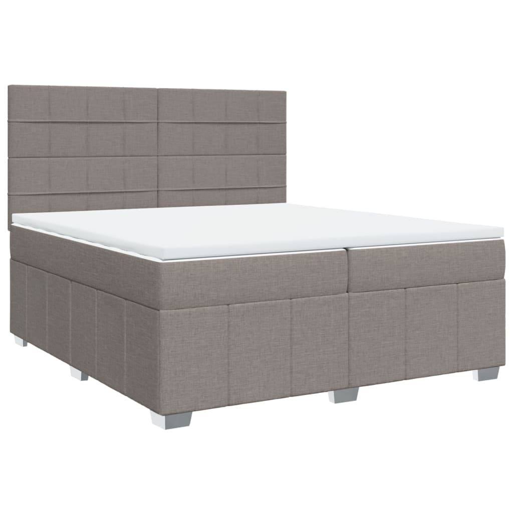 Giroletto a Molle con Materasso Tortora 200x200 cm in Tessuto | homemem39